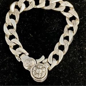 925 Silver Gusmi Mang 2021 Curb Link Chain Spinner Bracelet 8" Lot 311